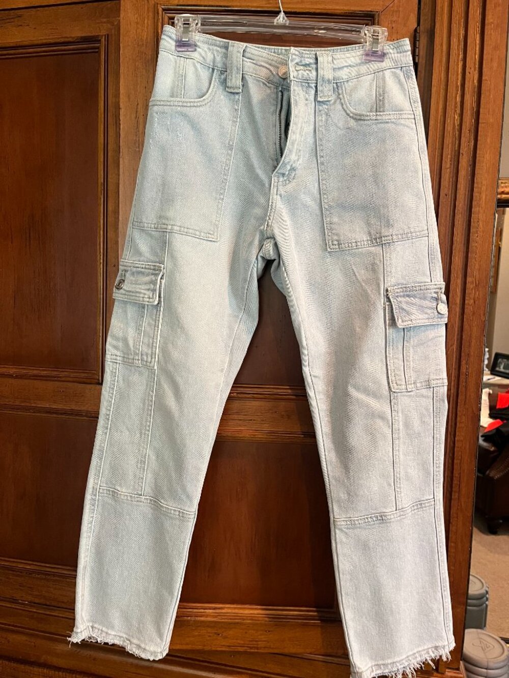 KanCan Light Wash Cargo Jeans Size 5/26